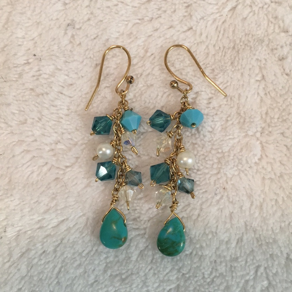 14k gf necklace, bracelet & earring set